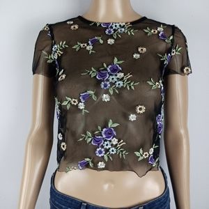 Urban Outfitters | See Through Floral Blouse S